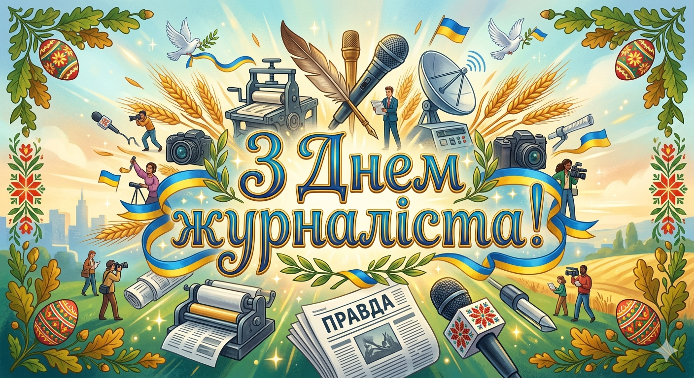 З Днем журналіста! Барвисті листівки та теплі привітання до свята
