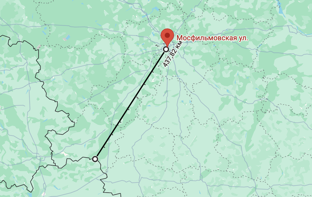Відстань від України до Москви