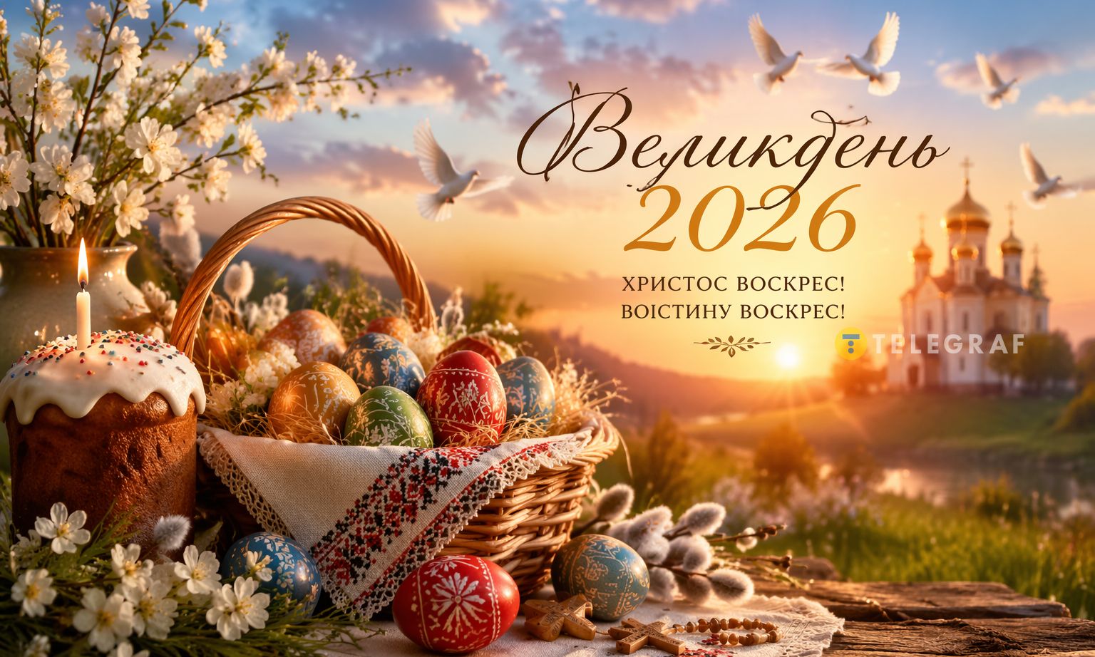 Христос Воскрес! Душевні листівки до Великодня 2026, яскраві відеопривітання для близьких