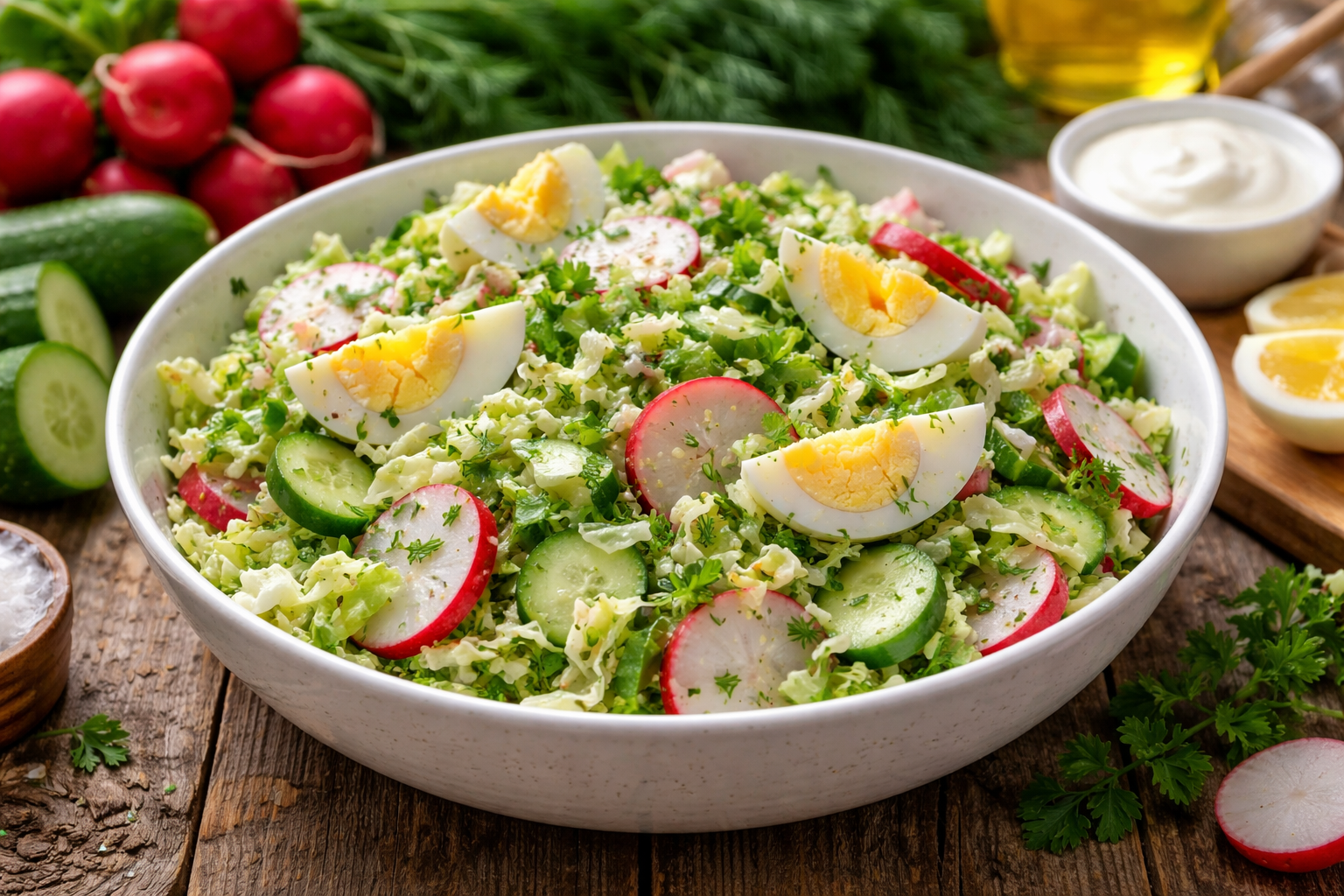 Сезон редьки триває: хрумкий весняний салат з капустою та яйцем (відео)