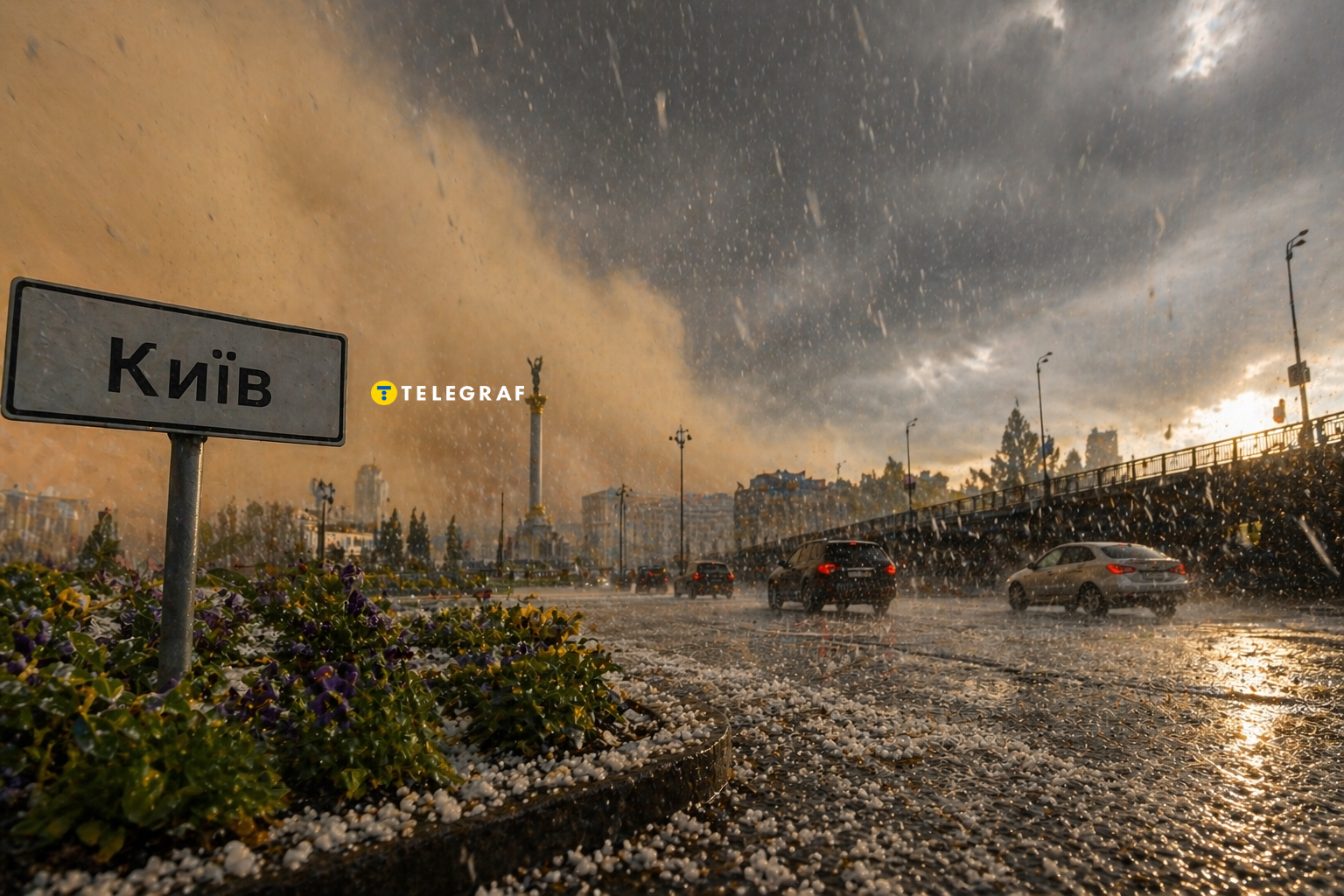 Пилова буря та град із сильним вітром. Київ накрила страшна негода (фото, відео)