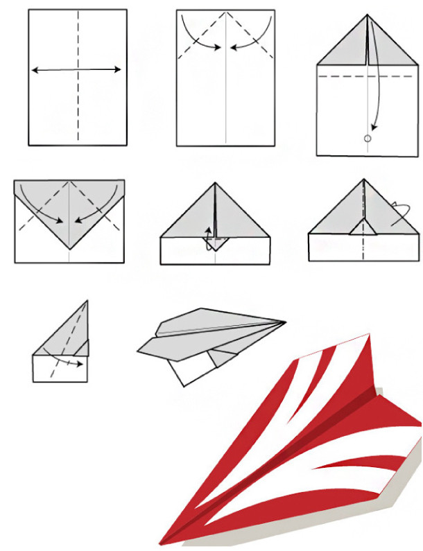 Делаем самолетики своими руками из бумаги: пошаговые схемы