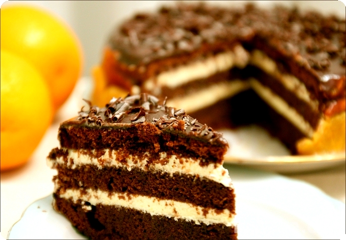 Шоколадно-апельсиновый пирог