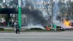 Пожар после удара по заправке в Харькове