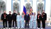 Владимир Путин с российскими олимпийцами