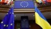 Флаг Украины и ЕС в Европарламенте