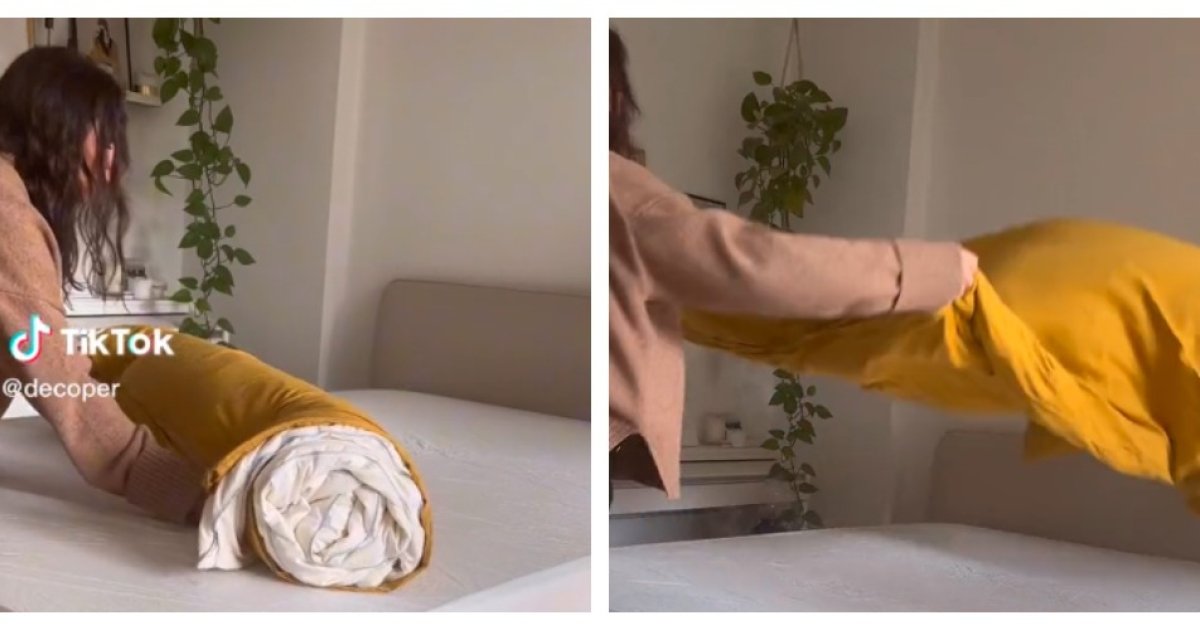 Как быстро заправить одеяло: простые лайфхаки