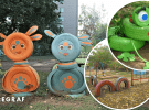 Вкопанные шины в землю