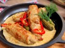 Сочные крученики с грибной начинкой