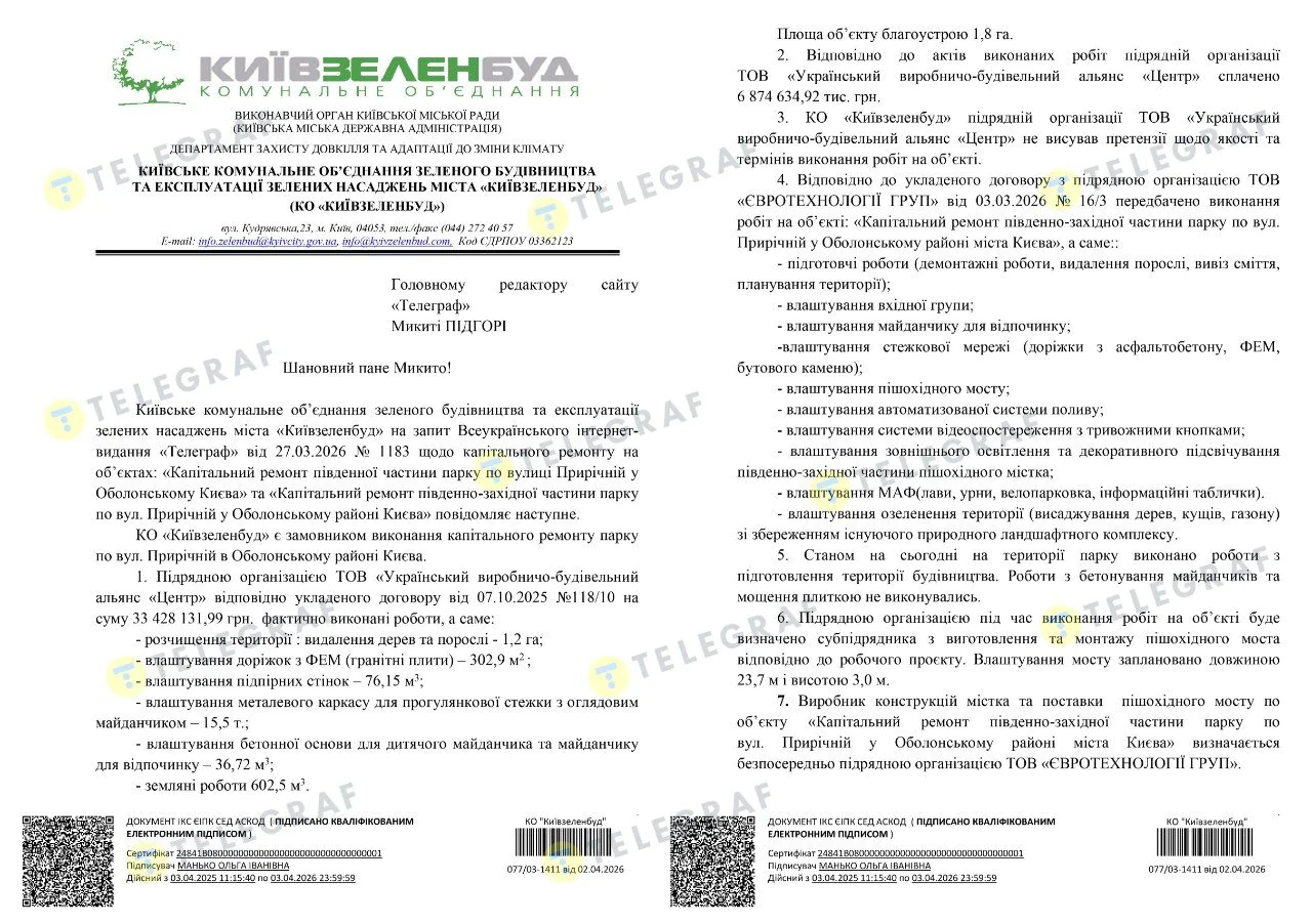 УВБА Центр, Киевзеленстрой