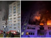 Уламки безпілотника впали на багатоповерхівку