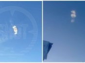 Сліди від БПЛА у небі