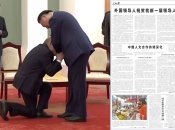 Слева – путин целует руку Си Цзиньпина (фото сгенерировала нейросеть)