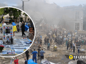 Люди собрались перед посольством РФ