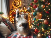 Кіт грається у свято