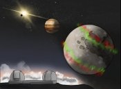 Художественная интерпретация ауры кислорода на спутнике Ганимед