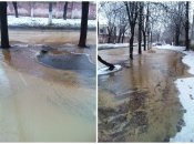 Вода залила целую улицу