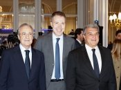 Бернд Райхарт в компании президентов "Реала" и "Барселоны"