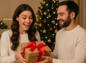 Хлопець дарує дівчині подарунок