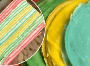 Торт из разноцветных блинов