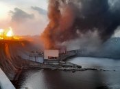 Днепровская ГЭС после ракетной атаки