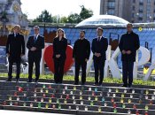 Украинский президент с супругой и европейские лидеры в Киеве