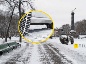 Заснеженная Полтава и шины авто на снегу