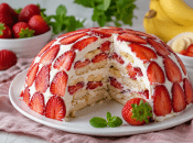 Торт с клубникой и бананом