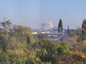 Дым после взрыва в Крыму