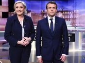 Марин Ле Пен и Эммануэль Макрон