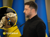 Украинский военный и Владимир Зеленский