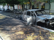 Взорванный автомобиль коллаборанта Бардина