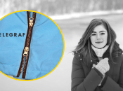 Блискавка з двома собачками, дівчина, зима