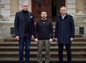 Зустріч трьох президентів під час візиту в Україну в січні 2023 року