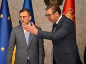 Глава МИД Украины Дмитрий Кулеба и президент Сербии Александр Вучич