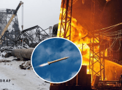 ТЭЦ после атаки, ракета, пожар