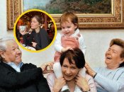 Борис Ельцин с дочерью, женой и внучкой