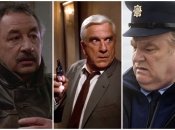 Кадры из фильмов "Откройте, полиция",  "Голый пистолет" и "Однажды в Ирландии"