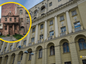 К бывшему дому общества "Саламандра" примыкает двухэтажное здание