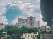 Над Воронежом поднимается столб дыма