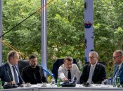 Дональд Туск, Владимир Зеленский, Эммануэль Кир Макрон, Стармер, Фридрих Мерц