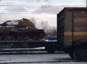 ИС-3 на железнодорожной платформе