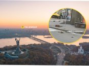 У Києві жолоб звалився прямо на тротуар