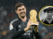 Тибо Куртуа с трофеем Яшина