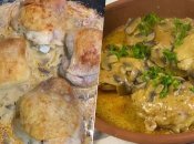 Ніжні курячі стегна з грибним соусом