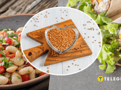 Гречка, ролл с тунцом и салат из фасоли