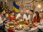 Семья за столом на Святвечер