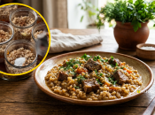 Запеченная каша с мясом на зиму
