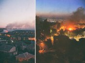 В городе было видно несколько очагов задымления