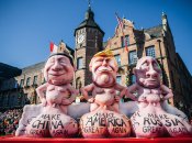 Фігури голови Китаю Сі Цзіньпіна, президента США Дональда Трампа та Володимира Путіна на карнавалі у Дюссельдорфі (Німеччина)